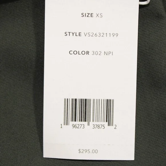 Vince NWT Casual Pleated Pants w/ Ankle Slits Size XS in Green Cotton Blend